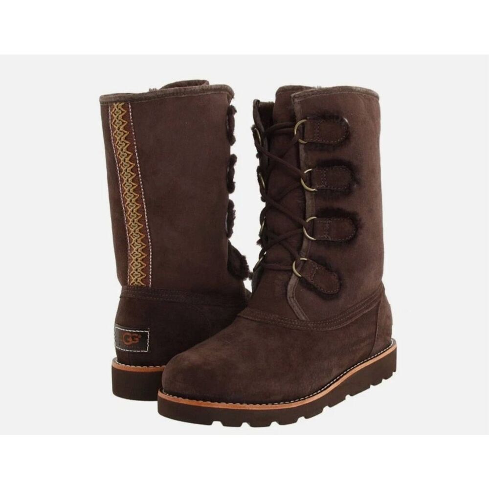 UGG Women ROMMY 3219 Lace up Boots Dark brown size 10